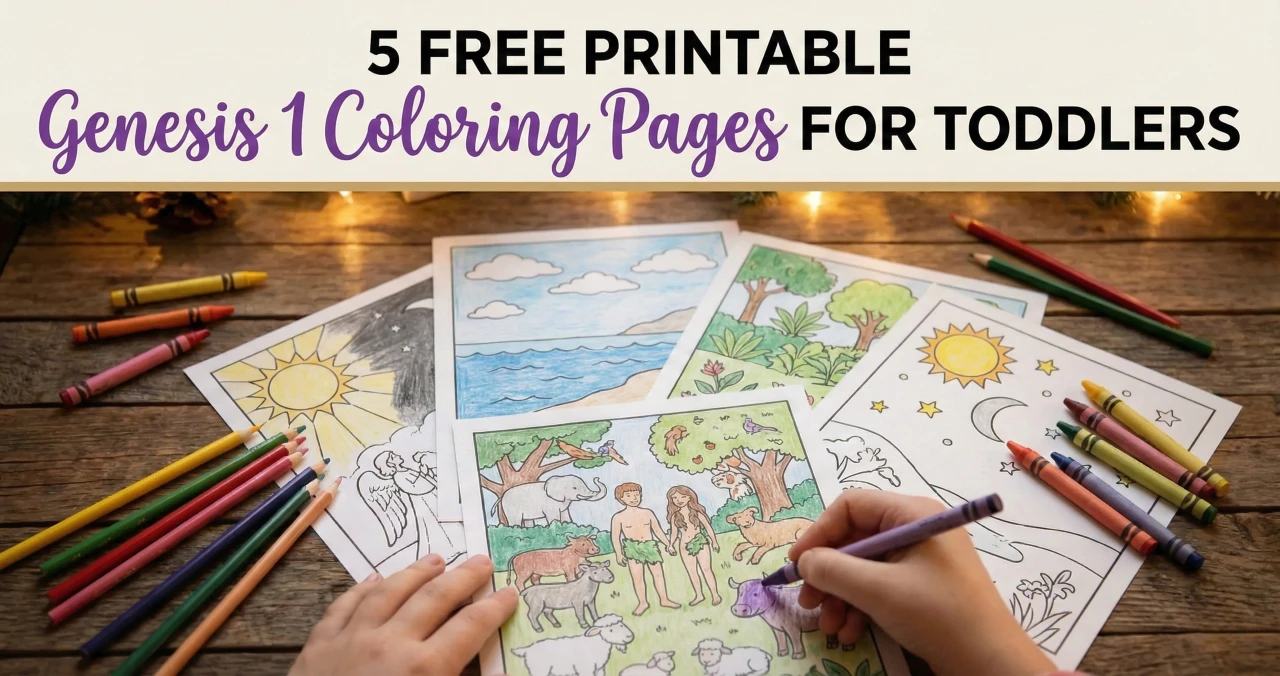 5 Free Printable Genesis 1 Coloring Pages For Toddlers (Creation Story)