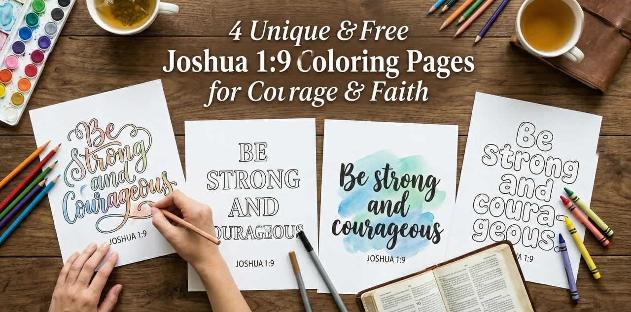 4 Unique & Free Joshua 1:9 Coloring Pages for Courage & Faith