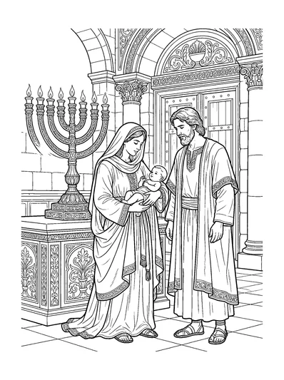 Luke 2:21-23 Coloring Page