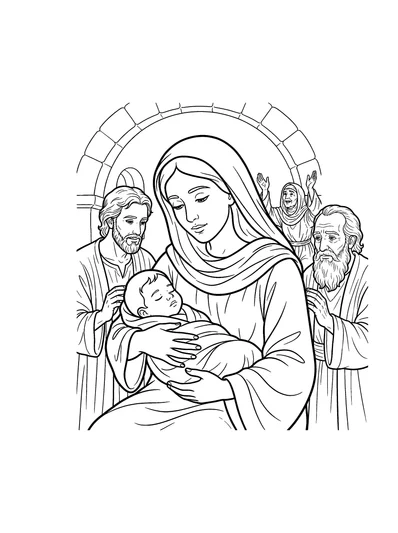 Luke 2:21-23 Coloring Page