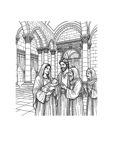 Luke 2:21-23 Coloring Page