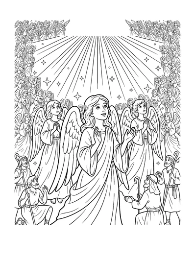 Luke 2:13-14 Coloring Page