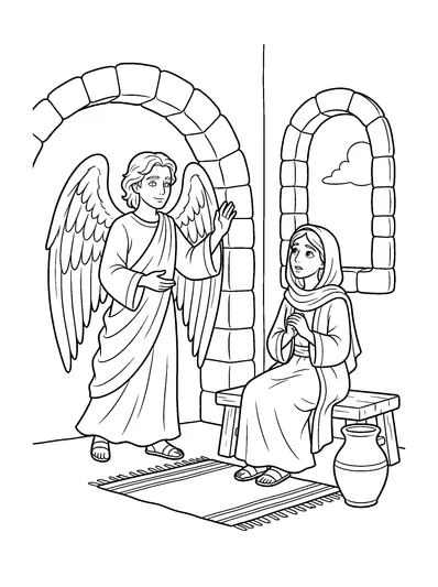 Luke 1:26-28 Coloring Page