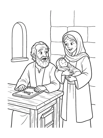 Luke 1:57-64 Coloring Page