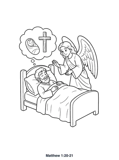 Matthew 1:20-21 Coloring Page