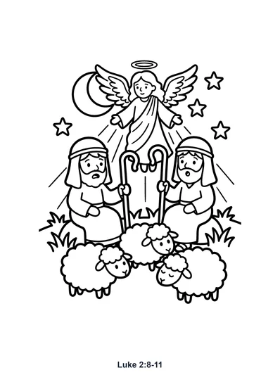 Luke 2:8-11 Coloring Page