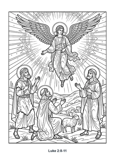 Luke 2:8-11 Coloring Page