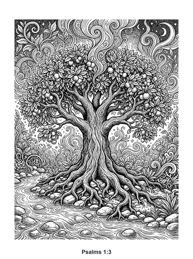 Psalms 1:3 Coloring Page