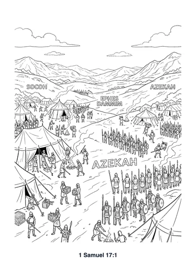 1 Samuel 17:1 Coloring Page