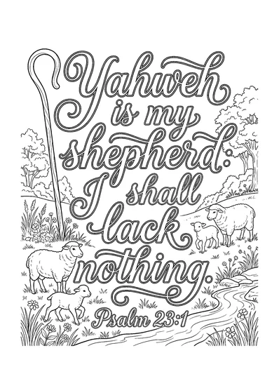 Psalm 23:1 Coloring Page