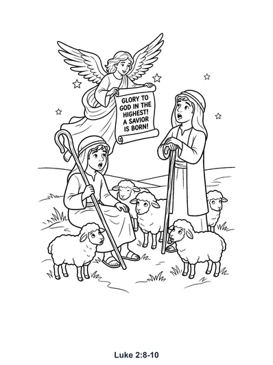 Luke 2:8-10 Coloring Page