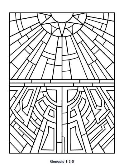 Genesis 1:3-5 Coloring Page