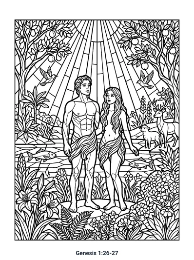 Genesis 1:26-27 Coloring Page