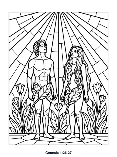 Genesis 1:26-27 Coloring Page