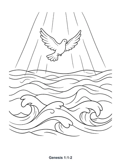 Genesis 1:1-2 Coloring Page