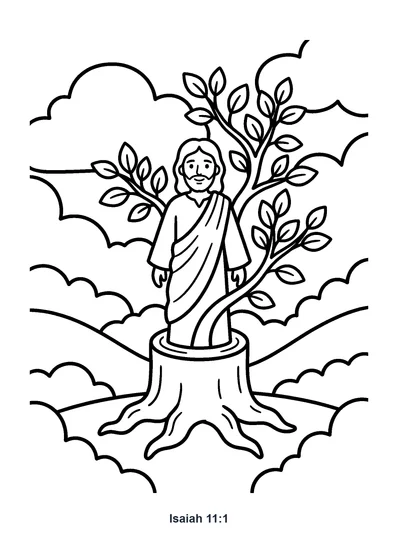 Isaiah 11:1 Coloring Page