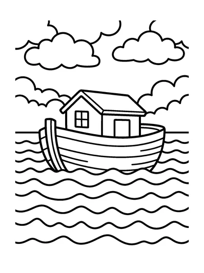 Genesis 7:17-18 Coloring Page