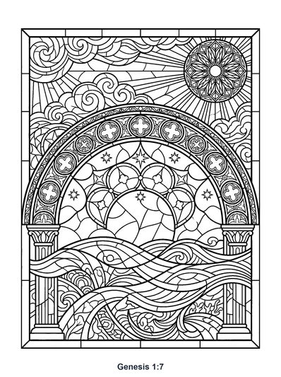 Genesis 1:7 Coloring Page