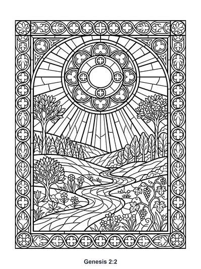 Genesis 2:2 Coloring Page
