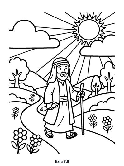Ezra 7:9 Coloring Page
