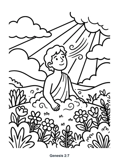 Genesis 2:7 Coloring Page