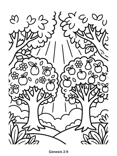 Genesis 2:9 Coloring Page