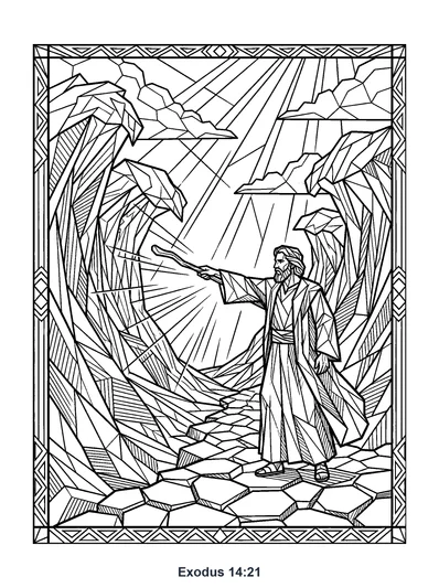 Exodus 14:21 Coloring Page