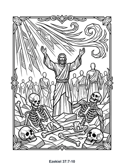 Ezekiel 37:7-10 Coloring Page