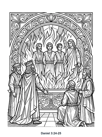 Daniel 3:24-25 Coloring Page