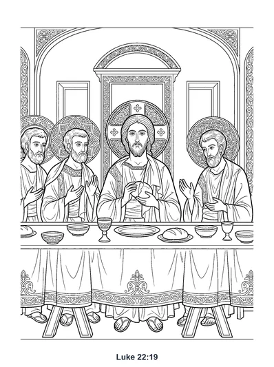Luke 22:19 Coloring Page