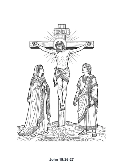 John 19:26-27 Coloring Page