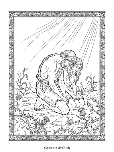 Genesis 3:17-18 Coloring Page