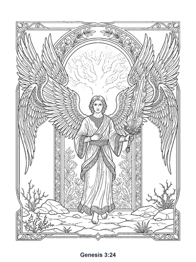 Genesis 3:24 Coloring Page