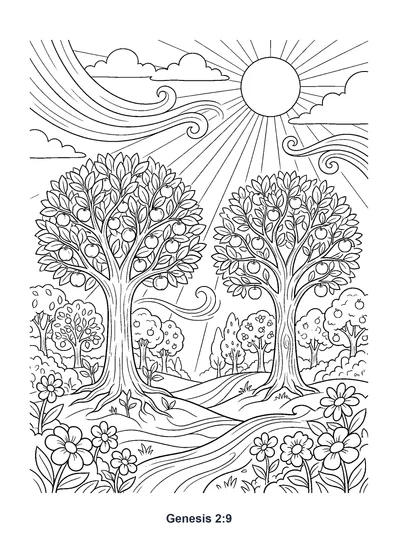 Genesis 2:9 Coloring Page