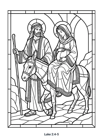 Luke 2:4-5 Coloring Page
