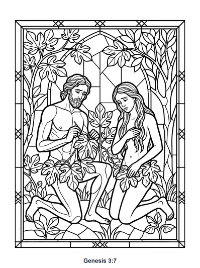 Genesis 3:7 Coloring Page