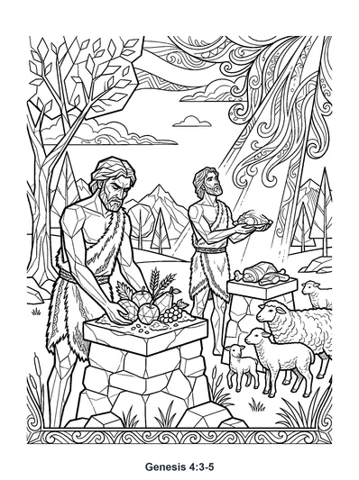 Genesis 4:3-5 Coloring Page