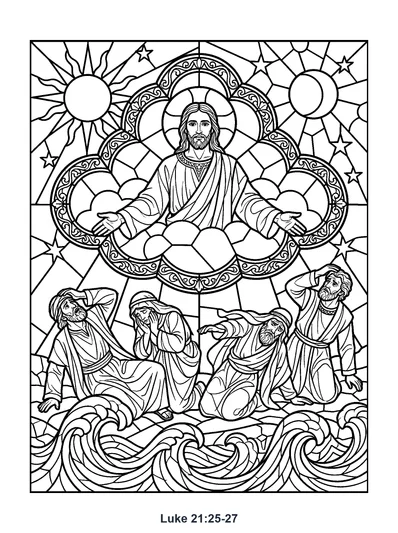 Luke 21:25-27 Coloring Page