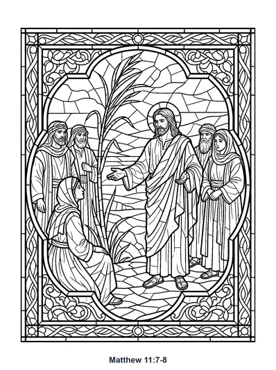 Matthew 11:7-8 Coloring Page
