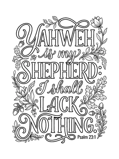 Psalms 23:1 Coloring Page