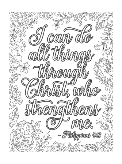 Philippians 4:13 Coloring Page