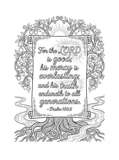 Psalms 100:5 Coloring Page