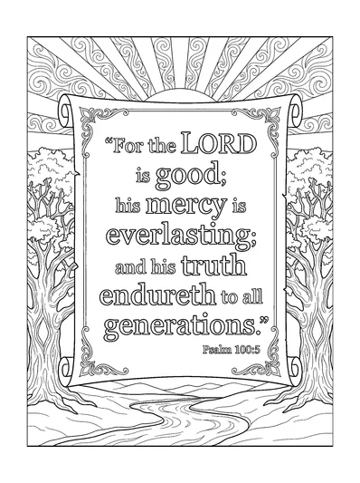 Psalms 100:5 Coloring Page