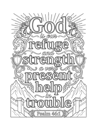 Psalms 46:1 Coloring Page