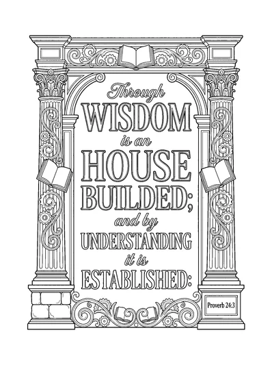 Proverbs 24:3 Coloring Page
