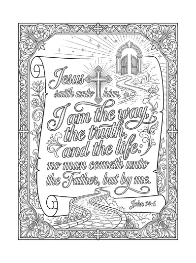 John 14:6 Coloring Page