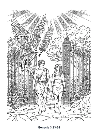 Genesis 3:23-24 Coloring Page