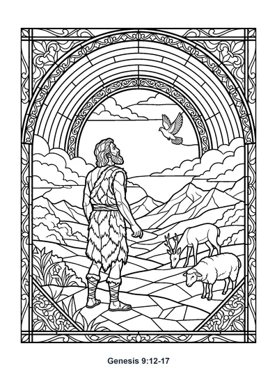 Genesis 9:12-17 Coloring Page
