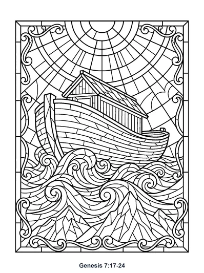 Genesis 7:17-24 Coloring Page