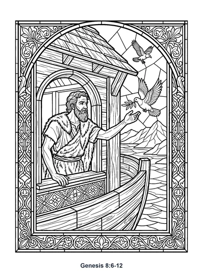 Genesis 8:6-12 Coloring Page